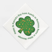 Ihr Name Nachricht St Patricks Day Green Kleeblatt Serviette (Ecke)
