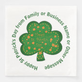 Ihr Name Nachricht St Patricks Day Green Kleeblatt Serviette (Vorderseite)