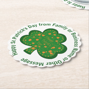 Ihr Name Nachricht St Patricks Day Green Kleeblatt Untersetzer