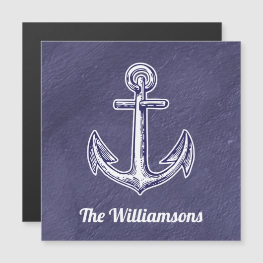 Ihr Name Nautical Blue Cabin Door Marker Cruise Magnetkarte (Vorne/Hinten)