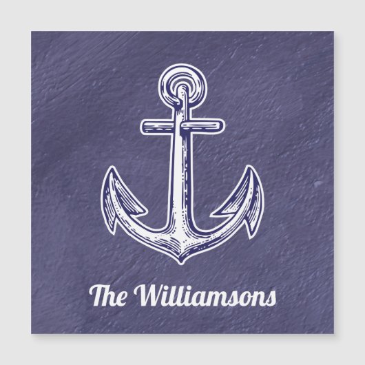 Ihr Name Nautical Blue Cabin Door Marker Cruise Magnetkarte (Vorderseite)