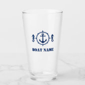 Ihr Name Navy Blue Seepferd Anchor sh0a Glas (Vorderseite)