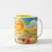 Ihr Name Niedlich Hello Sunshine Coffee Cup Zweifarbige Tasse (VorderseiteRechts)