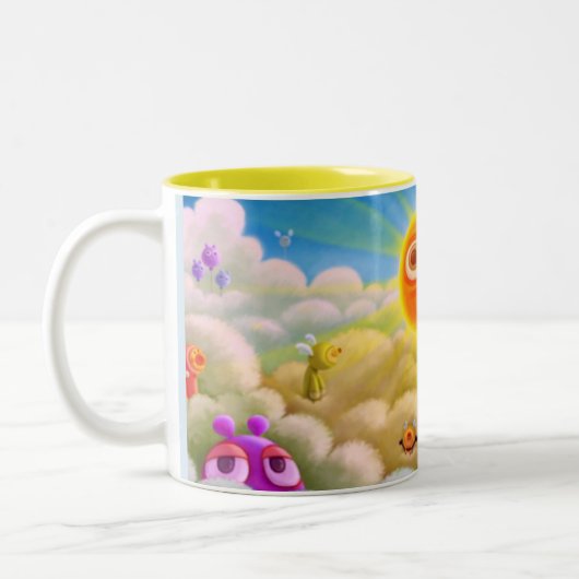 Ihr Name Niedlich Hello Sunshine Coffee Cup Zweifarbige Tasse (Links)