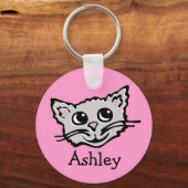 Ihr Name niedliche Kids Grafik Katzenjacke Rosa Gr Schlüsselanhänger (Vorderseite)