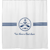 Ihr Name oder Boot Nautical Anchor & Crossed Oars Duschvorhang (Vorderseite)