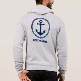 Ihr Name oder Boot Nautical Sea Anchor Blue Grau Hoodie