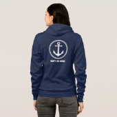 Ihr Name oder Boot Nautical Sea Anchor Navy Blue Hoodie (Schwarz voll)