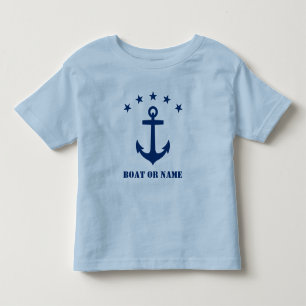 Ihr Name oder Bootname Classic Anker Light Blue Kleinkind T-shirt
