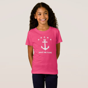 Ihr Name oder Bootname Classic Anker Pink & White T-Shirt