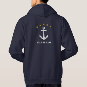 Ihr Name oder Bootname Klassischer Anker 5 Gold St Hoodie