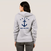 Ihr Name oder Bootname Klassischer Anker Blau & Gr Hoodie (Schwarz voll)