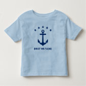 Ihr Name oder Bootname Klassischer Anker Light Blu Kleinkind T-shirt (Vorderseite)