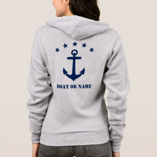 Ihr Name oder Bootname Klassischer Anker Marine & Hoodie