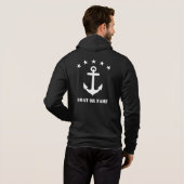 Ihr Name oder Bootname Klassischer Anker Schwarz-w Hoodie (Schwarz voll)