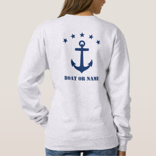 Ihr Name oder Bootname Klassischer Ankerstars Grau Sweatshirt