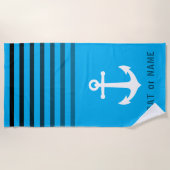 Ihr Name oder Bootname Nautischer Anker Strichen Strandtuch (Vorderseite)