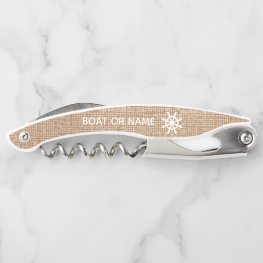 Ihr Name oder Bootname Vintag Nautic Kellnermesser (Rückseite)
