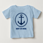 Ihr Name oder Bootsname Name Sea Anchering Navy un Baby T-shirt (Vorderseite)