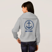Ihr Name oder Bootsname Name Sea Anchor Gray & Nav Hoodie (Schwarz voll)