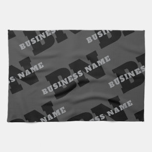 Ihr Name oder Firmenname Modern maskulines Grau Geschirrtuch