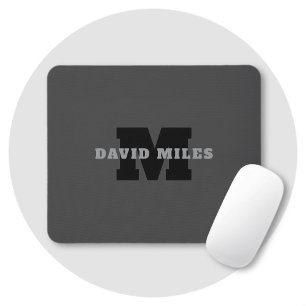 Ihr Name oder Firmenname   Modern maskulines Grau Mousepad