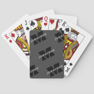 Ihr Name oder Firmenname Modern maskulines Grau Spielkarten