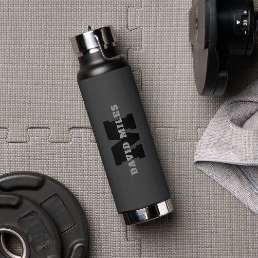 Ihr Name oder Geschäftsname | Modern maskulines Gr Trinkflasche (Fitnessstudio)
