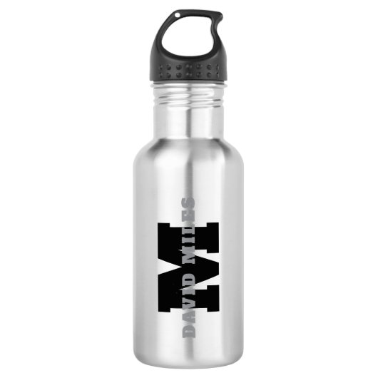 Ihr Name oder Ihr Firmenname | Modern Masculine Gr Edelstahlflasche (Vorderseite)