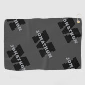 Ihr Name oder Ihr Firmenname | Modern Masculine Gr Golfhandtuch (Horizontal)