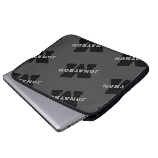 Ihr Name oder Ihr Firmenname | Modern Masculine Gr Laptopschutzhülle (Vorne Knopf)