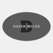 Ihr Name oder Ihr Firmenname | Modern Masculine Gr Ovaler Aufkleber (Vorderseite)