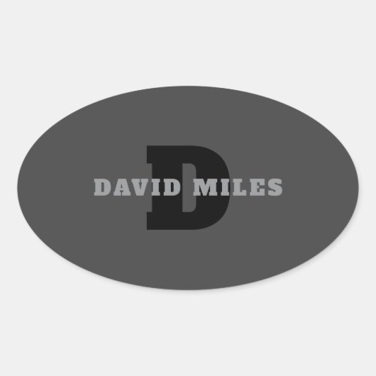 Ihr Name oder Ihr Firmenname | Modern Masculine Gr Ovaler Aufkleber (Vorderseite)