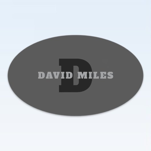 Ihr Name oder Ihr Firmenname | Modern Masculine Gr Ovaler Aufkleber