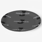 Ihr Name oder Ihr Firmenname | Modern Masculine Gr Pappteller (Schrägansicht)