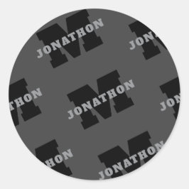 Ihr Name oder Ihr Firmenname | Modern Masculine Gr Runder Aufkleber