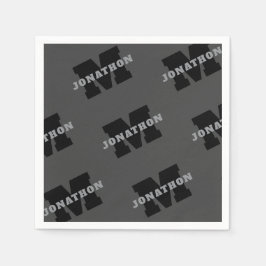 Ihr Name oder Ihr Firmenname | Modern Masculine Gr Serviette