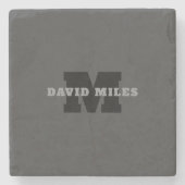 Ihr Name oder Ihr Firmenname | Modern Masculine Gr Steinuntersetzer (Vorderseite)