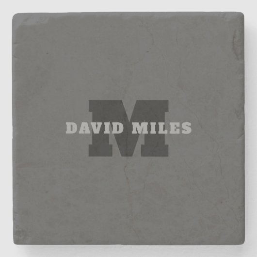 Ihr Name oder Ihr Firmenname | Modern Masculine Gr Steinuntersetzer (Vorderseite)