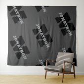 Ihr Name oder Ihr Firmenname | Modern Masculine Gr Wandteppich (Beispiel (Horizontal))