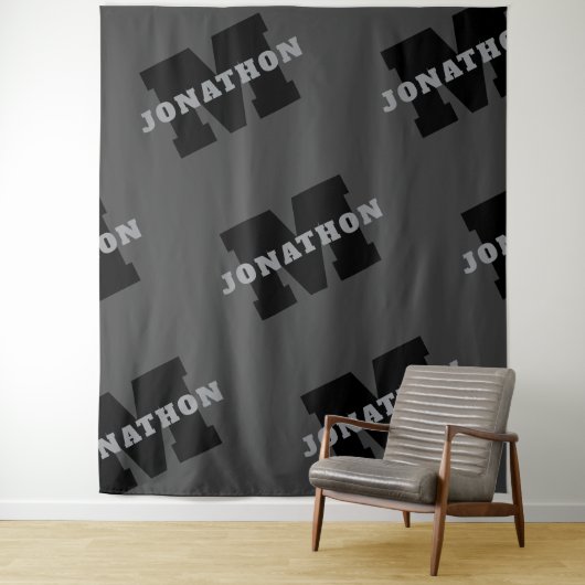 Ihr Name oder Ihr Firmenname | Modern Masculine Gr Wandteppich (Beispiel)