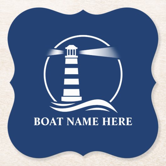 Ihr Name oder Ihr klassischer Leuchtturm für Ihr B Untersetzer (Vorderseite)