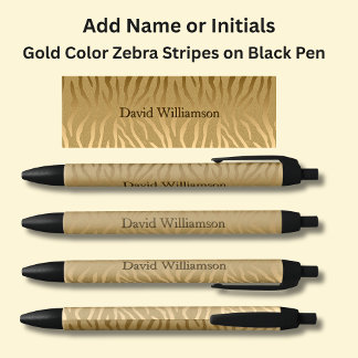 Ihr Name oder Ihre Initialen auf Gold Zebra Streif Kugelschreiber