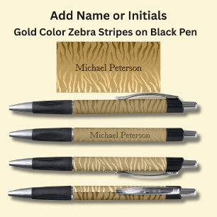 Ihr Name oder Ihre Initialen auf Gold Zebra Streif Kugelschreiber