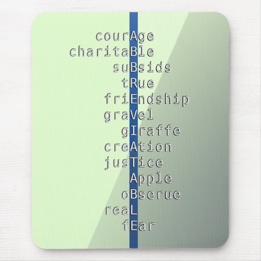 Ihr Name oder Ihre Nachricht mit Crosswords? grün Mousepad (Vorne)