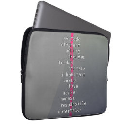 Ihr Name oder Ihre Nachricht mit Kreuzworträtsel?  Laptopschutzhülle