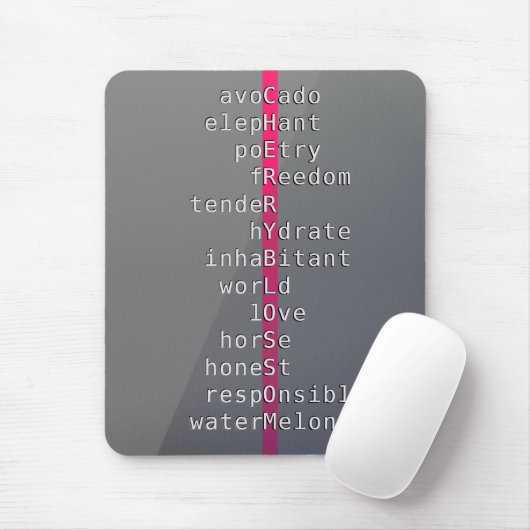 Ihr Name oder Ihre Nachricht mit Kreuzworträtsel?  Mousepad (Mit Mouse)