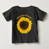 Ihr Name oder Kurzes Zitat Sonnenblumen Baby T-shirt (Vorderseite)