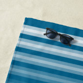 Ihr Name oder Seepferd Aqua Blue Streifen Strandtuch (Beispiel)