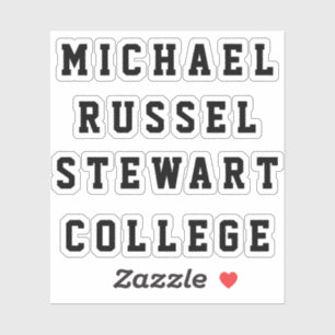 Ihr Name oder Text 4 Linien Transparente Aufkleber